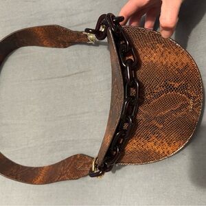 Yuzefi Brown Snake Print Women's Bag